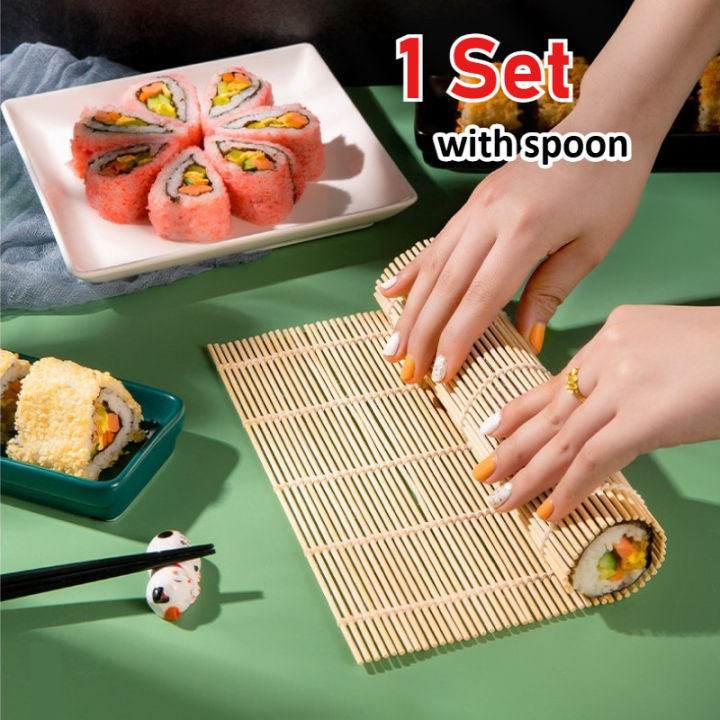 Sushi Rice Rolling Roller Bamboo DIY Sushi Maker 24cmX24cm Sushi Mat ...