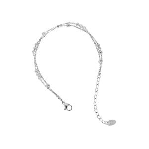 2 Layers Beaded Gold Silver Chain Bracelet • 18K Gold Plated Waterproof Non-Fade • 316L Stainless Titanium Steel Friendship Couple Bracelets For Women BR424