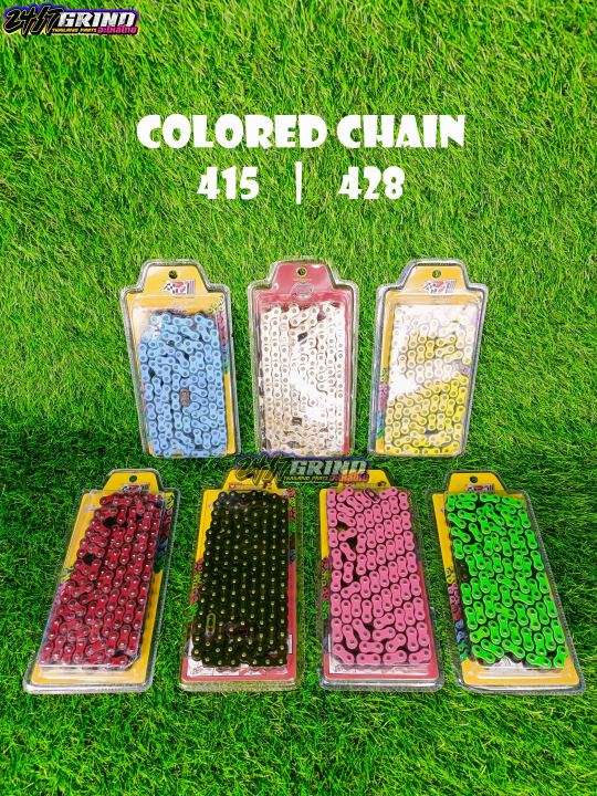 COLORED CHAIN 415 / 428 WAVE / RAIDER / XRM / SMASH / DASH / RS 125 / RS 150 MADE IN THAILAND