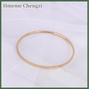 Hmeme Titanium Steel Simple Plain Circle Thin Bangle For Women Vintage Bracelet Jewelry Pary Gift