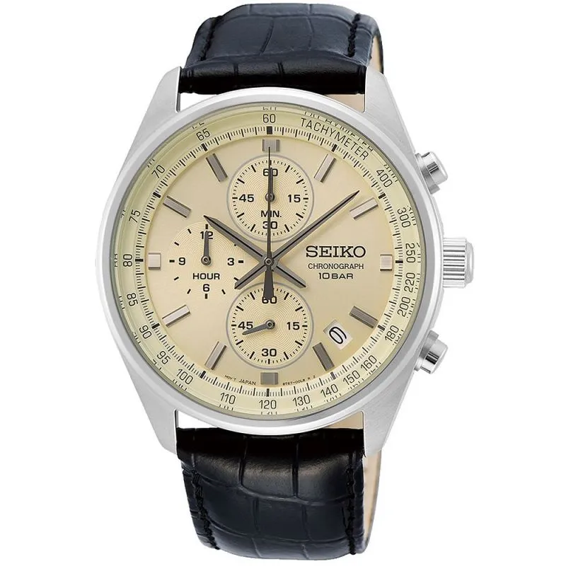 Seiko SSB383P1 Quartz Chronograph Cream Dial Hardlex Crystal Glass