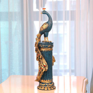 68CM Peacock đồ trang trí phòng khách nhà sáng tạo thủ công sáng tạo Tủ TV trang trí món quà tân gia