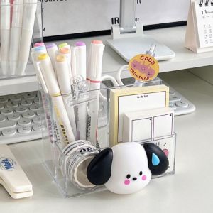 Ống cắm bút trong suốt để bàn trang trí đẹp xinh đựng đồ dùng học sinh makeup nhiều ngăn tặng quà rẻ