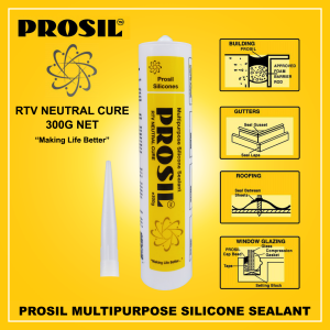 Prosil Multipurpose Silicone Sealant Neutral Cure Non Acidic 300G Clear White Black Gray Construction