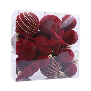 24PCS Bright Velvety Flocking Christmas Tree Balls Premium Holiday Decors For Homes Window Party Decoration
