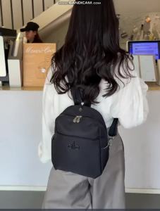 ALO Smooth PlainYoga Backpack Five Tone Wrinkle Nylon Fixed Handle Adjustable Shoulder Straps Small Capacity Casual Daily School Rucksack