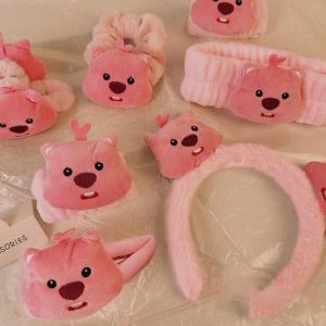 Little Beaver Breaking Breaking Clip Pink Grabbing Clip Girly Heart Hair Clip Bangs Clip Broken Hair Clip Plush Hair Rope Hair Accessories