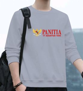 Bisa COD Sweater Pria Wanita Panitia Hut RI Kaos Garuda Pancasila Crewneck Dirgahayu Sweter Merdeka
