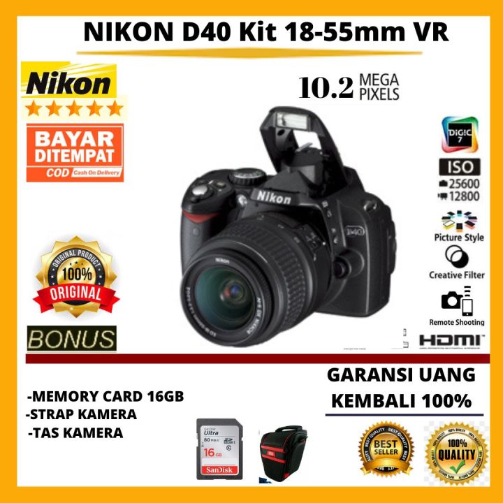 NIKON D40 KIT 18-55MM VR free accesories kamera
