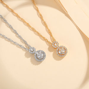 LANME JEWELRY Kalung Liontin Berlian Gaya Korea Kalung Lapis Emas Fashion Wanita Anti Luntur Y055