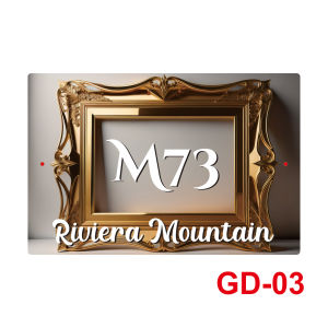 Nomor Rumah Akrilik UV Print Flatbed Motif Golden Modern