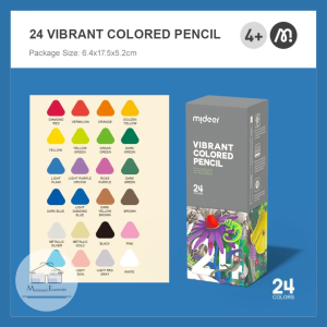 (24PCS Vibrant Coloured Pencil) Mideer Pencils - Children Kid School Drawing Colouring Pencil Tools Supplies
