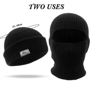 🔥2 trong 1 mặt nạ Beanies nam nữ mùa đông Mũ Balaclava len dệt kim khẩu trang trượt tuyết nắp ca-pô Chiến Thuật Đi Xe Đạp mũ che tai