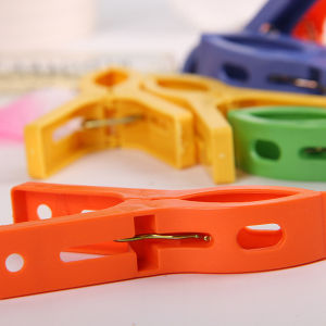 [Eqrbtl] 8ps/set Hanger Clips Large Plastic Windproof Beach Towel Clothes Pins Spring Clamp Clothespin Powerful Hot New Cheap