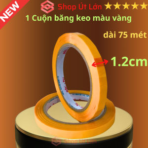 1 Cuộn băng keo màu vàng OPP rộng 1.2cm dài 75 mét lõi giấy 3mm giá tại xưởng