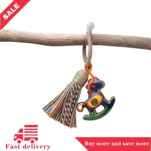 [COD] Sáng Tạo gỗ đàn hương hoàng đạo ngựa Keychain Mặt dây chuyền điện thoại di động treo trang trí dễ thương bằng gỗ hiện vật trang trí nhỏ vài món quà