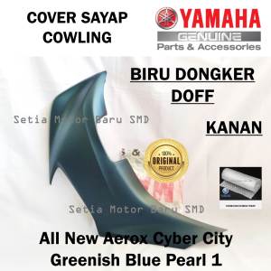 Sayap Cowling Kanan All New Aerox Cyber City Biru Dongker Doff 2023 Asli Original Yamaha