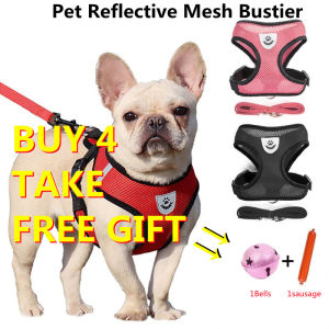 Pet Adjustable Mesh Vest Leash Lead Set Soft Breathable Polyester Mesh Harness For Pet Cats Dogs