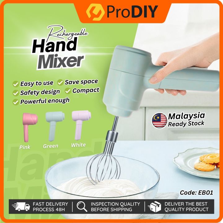 EB01 Electric Hand Mixer Wireless Stainless Steel Egg Beater