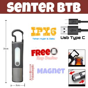 Senter Telescopic Zoom Super Terang Recharger Type C IPX6