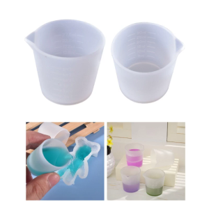 2 Pcs Silicone Measuring Cup Non-stick Mixing Cups Reusable Resin Supplies Cups for Resin DIY Craft Making