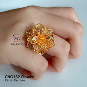 Cincin Kendari Flower Anti karat All Size Perhiasan Fashion Import Premium cng162