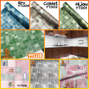 CUCI GUDANG Stiker Dapur Dan Kamar Mandi 45CM X 5M Anti Air Tahan Panas Minyak Serta Mudah Dibersihkan Anti Noda