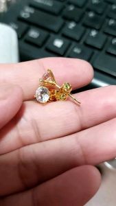 18k Saudi Gold Plated Earrings: Not Pawnable Fashion Accessories