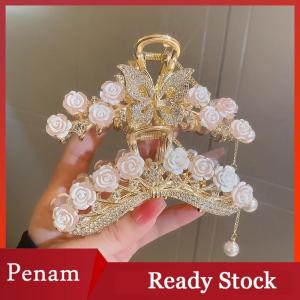 [PAM] Light Luxury Rhinestone Bell Orchid Tassel Hair Clip Flowers Rose Butterfly Claw Clip Shark Hair Claw Barrette Hair Accessories