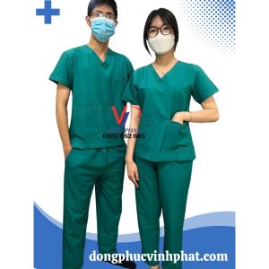 Bộ Scrubs Bác Sĩ Nhà Thuốc Đồng Phục Phòng Mổ Cổ Tim Đủ Size Đồng Phục Phẫu Thuật Y Tế Spa Giá Tốt - Hình Thật