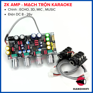 Mạch karaoke tạo vang Wuzhi ZK AMP Mạch karaoke 2 mic. Reverb micro karaoke DSP
