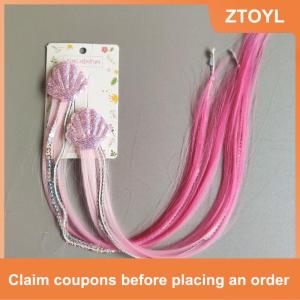 【ZTOYL】 วิกผมนางเงือกสำหรับเด็กผู้หญิงกิ๊บติดผมหางม้าสีรุ้งสำหรับเด็กคลิปผมต่อวิกผมสีสันสดใสอุปกรณ์เสริมผมผมเปีย