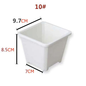 [HCM]Chậu nhựa vuông cứng đen trắng mini trồng sen đá và xương rồng bonsai nhiều size Joyee