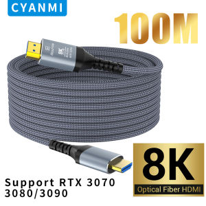 CYANMI HDMI 2.1-compatible Optical Cable 8K 60Hz 4K 120Hz Fiber Optic Cable 48Gbps HDR HDCP 80m 100m for HD TV Box Projector Ps5