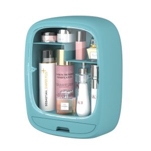 COD SHENAR Rak Kosmetik Gantung Oval Tempat Make Up Organizer Kotak Makeup Kamar Mandi Storage Tempel