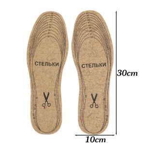 10Pairs Soft Wool Felt Insoles for Shoes Men Women Warm Shock-absorbing Insoles Shoes Pad Cushion Insert Winter Boots Work Running Shoes