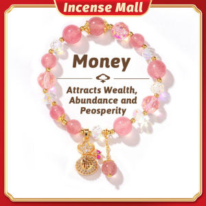 Lucky Strawberry Crystal Bracelet for Women Attracting Wealth Lucky Charm Elastic Wristband Gift Fashion Jewelry