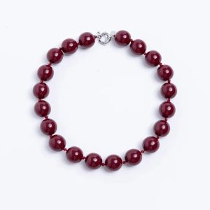 GENENIC Round Beaded Necklace Large Candy Color Women Choker Fashion Glass Beaded Clavicle Chain Women Girls