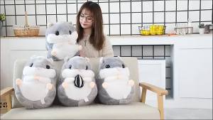 【Ship in 24H】3 IN 1 Pillow Blanket Hand Warmer Plush Hamster with Blanket Stuffed Animals Mouse Toy Pillow Hamster Plushie for Girlfriend Birthday Gift for Kids 抱枕被子暖手捂三合一倉鼠玩具