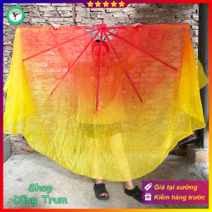 Quạt múa đại tua rộng cỡ lớn nan 80cm tua 60cm vải von kính mềm mại siêu đẹp