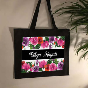 💖可添加中文名字💖Personalised Add Name No MOQ Zipper Canvas Bag Teacher Tote Bag Girls Handbag Korean Style Shoulderbag