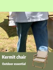 Portable Foldable Kermit Chair Lightweight Camping Chair for Outdoor Fishing Picnic Beach Travel