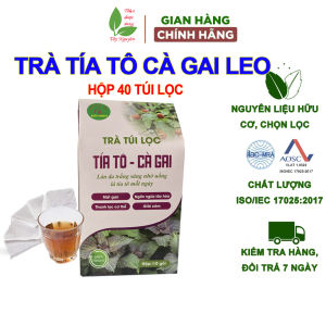 Trà túi lọc tía tô (hộp 40 túi lọc) trà tía tô trắng da ngăn ngừa lão hóa hạ sốt cho người ho hen giảm cân