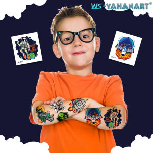 [SG Seller] 20pcs Space Astronaut NASA Theme Waterproof Temporary Tattoo cute cartoon design for kids adult fun theme party gift goodie bag