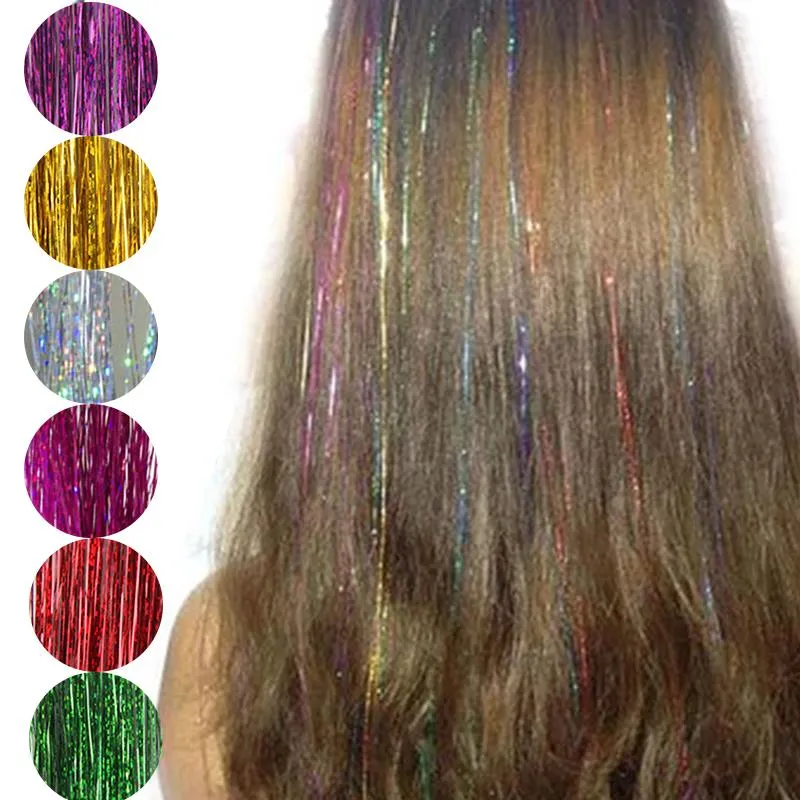 Costel 8 Bag 8 Colors Hair Tinsel Sparkle Glitter Extensions