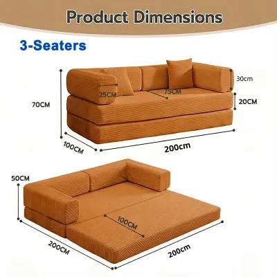 NLS Minimum lipat ganda sofa tidur 3 kursi vakum bahan anti bau lipat sofa lunak untuk ruang tamu sempit multifungsi balkon