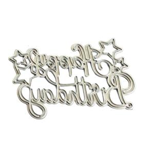 Happy Birthday Letter Die Cut Metal Embossing Stencils Carbon Steel Cutting Dies for Card Making Scrapbooking Art Craft