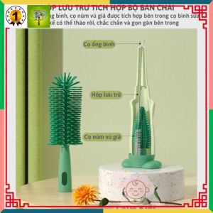 Bộ dụng cụ cọ rửa bình sữa 3in1 bằng chất liệu silicon dành cho bé.