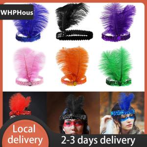 [COD] WHPHous Ship within 24 hours Sequins Feather  Headband Indian Feather Headdress Holiday Party Indian Hairband Fashion Women Hair Accessories