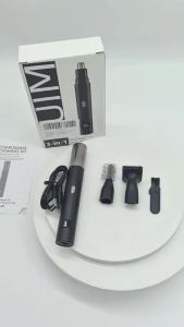 RUIM 3-in-1 Nose Hair Trimmer for Men Electric Ear & Eyebrow Groomer with LED Display USB-C Rechargeable Waterproof Dual-Blade Facial Hair Trimmer Precision Grooming Kit